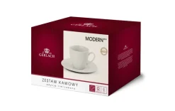 GERLACH MODERN IVORY Komplet filiżanek 185 ml ze spodkami 6 os 12 el / porcelana