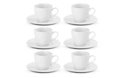 GERLACH MODERN WHITE Komplet filiżanek 185 ml ze spodkami 6 os 12 el / porcelana