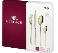 GERLACH MUZA GOLD Sztućce Komplet 48 el pudełko / 12 osób / połysk / złote sztućce
