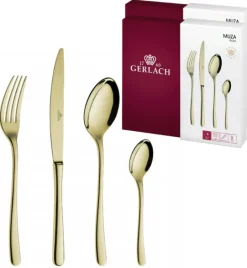 GERLACH MUZA GOLD Sztućce Komplet 48 el pudełko / 12 osób / połysk / złote sztućce