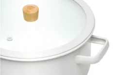 GERLACH NATUR ENAMEL BIAŁY Garnek emaliowany 5 l z pokrywką 24 cm / stal węglowa