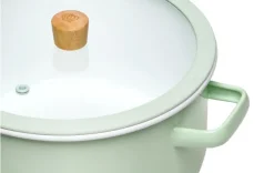 GERLACH NATUR ENAMEL Komplet Garnki z pokrywkami 6 el / zielony / emalia