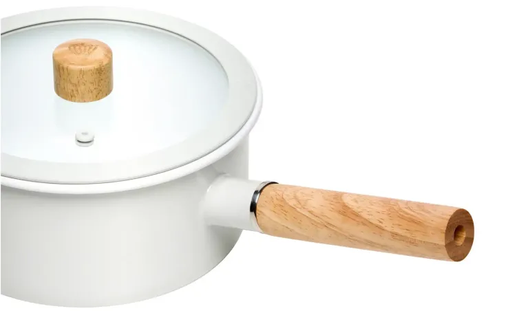 GERLACH NATUR ENAMEL Komplet Garnki z pokrywkami 4 el / biały / emalia
