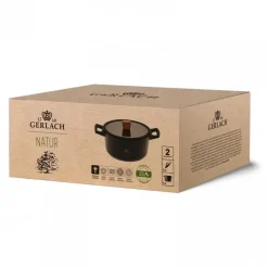 GERLACH NATUR Garnek 4,5 L z pokrywką 24 cm / 2 elementy / powłoka ILAG Xera Dur 2 Ceramic / indukcja