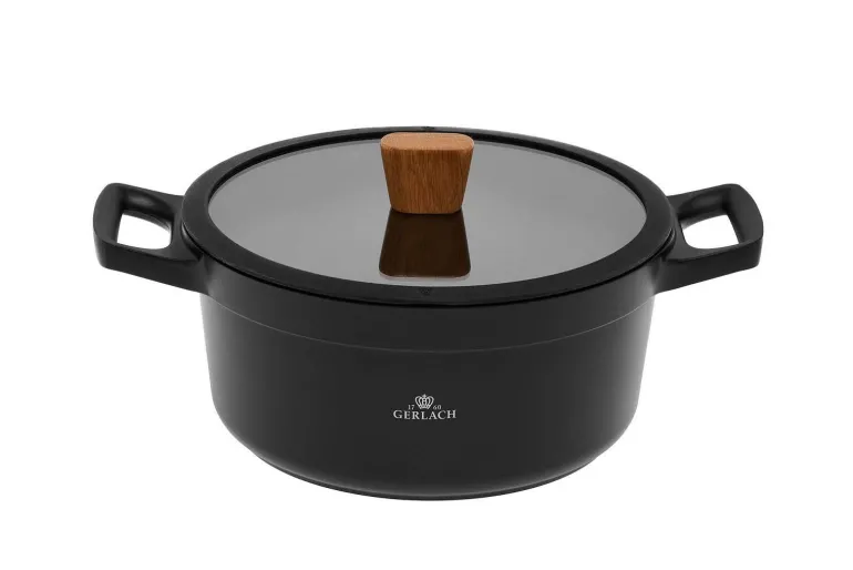 GERLACH NATUR Garnek 4,5 L z pokrywką 24 cm / 2 elementy / powłoka ILAG Xera Dur 2 Ceramic / indukcja