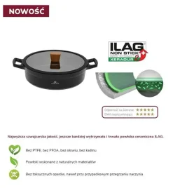 GERLACH NATUR Komplet garnków 24, 28 cm / 4,5 /4,2 L + pokrywki / powłoka ILAG Xera Dur 2 Ceramic / indukcja