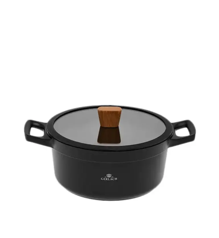 GERLACH NATUR Komplet garnków 24, 28 cm + Garnki stalowe 7, 10 L + brytfanna 32 cm / powłoka ceramiczna