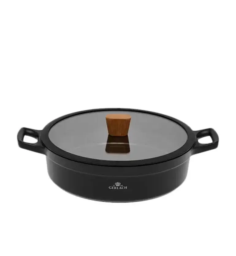 GERLACH NATUR Komplet garnków 24, 28 cm + Garnki stalowe 7, 10 L + brytfanna 32 cm / powłoka ceramiczna
