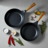 GERLACH NATUR Komplet patelni 20, 24, 28 cm z powłoką ceramiczną ILAG® Non-Stick Xera Dur 2 + pokrywki silikonowe