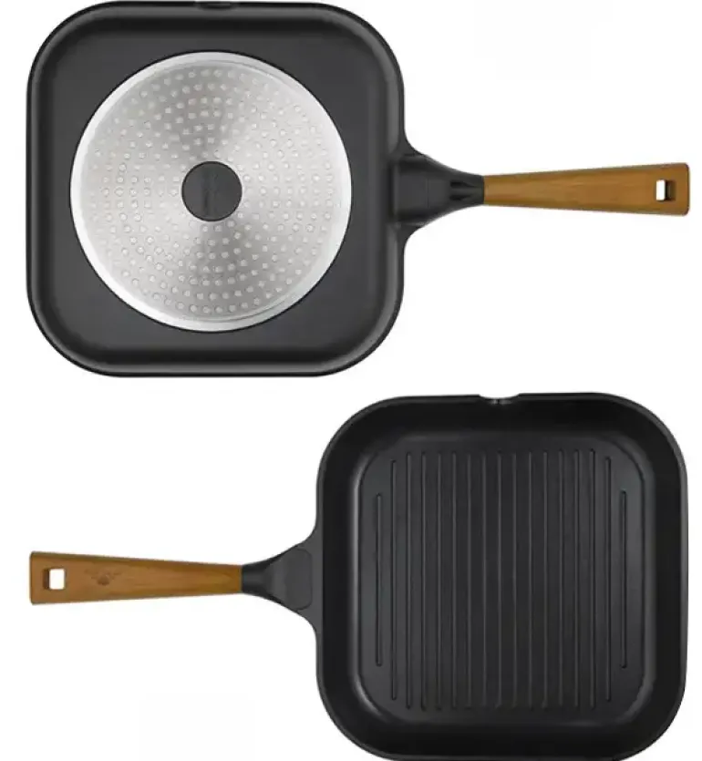GERLACH NATUR Komplet patelni 20, 24, 28 cm, Grillowa 28 cm / powłoka ceramiczna ILAG® Non-Stick