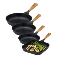 GERLACH NATUR Komplet patelni z powłoką ceramiczną ILAG® Non-Stick / 20, 24, 28 cm, Grillowa 24 cm