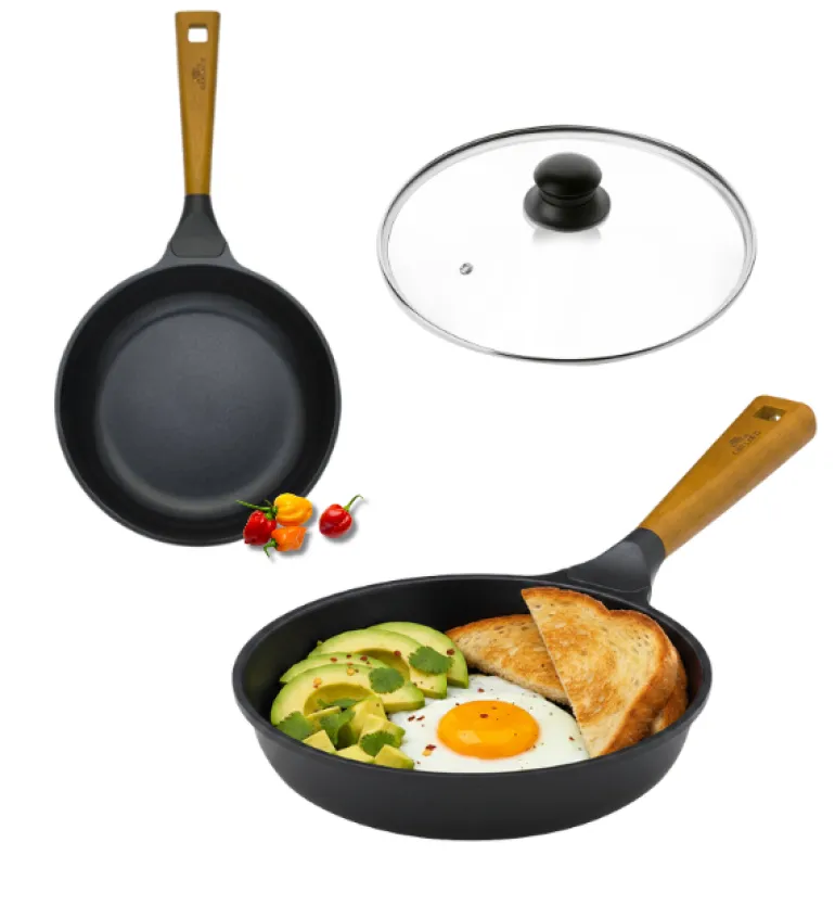 GERLACH NATUR Patelnia 20 cm z powłoką ceramiczną + pokrywka szklana | ILAG® Non-Stick Xera Dur 2