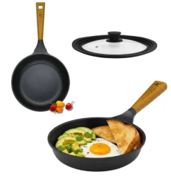 GERLACH NATUR Patelnia 20 cm z powłoką ceramiczną + pokrywka silikonowa | ILAG® Non-Stick Xera Dur 2