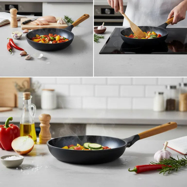 GERLACH NATUR Patelnia 28 cm z powłoką ceramiczną ILAG® Non-Stick Xera Dur 2