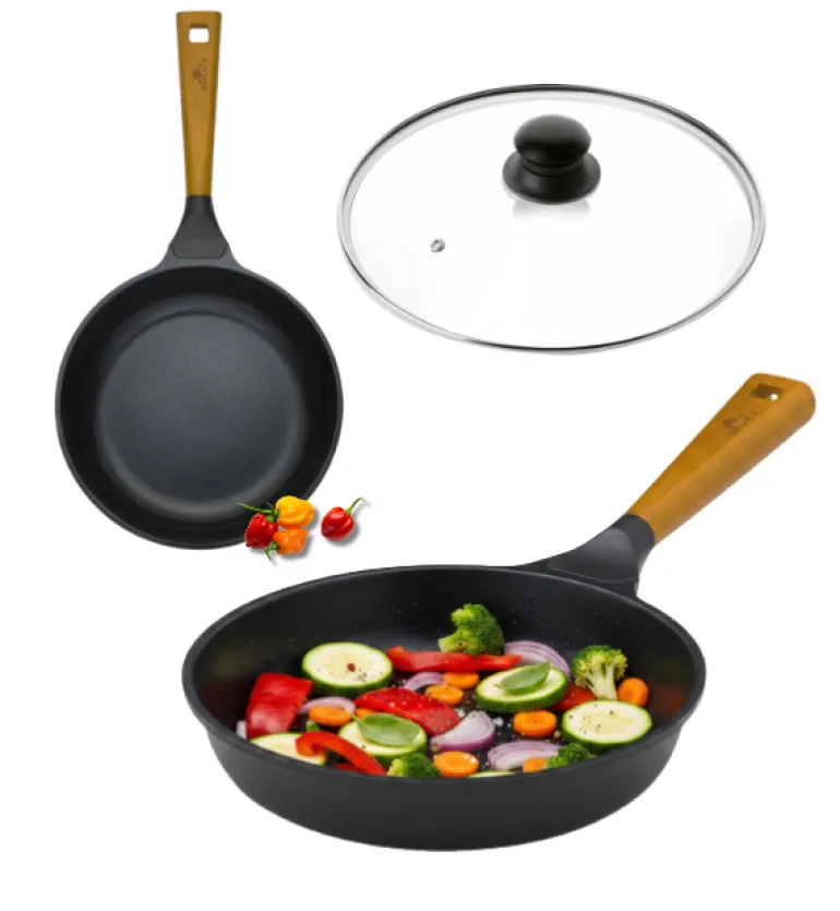 GERLACH NATUR Patelnia 24 cm z powłoką ceramiczną + pokrywka szklana | ILAG® Non-Stick Xera Dur 2