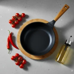 GERLACH NATUR Patelnia 24 cm z powłoką ceramiczną + pokrywka silikonowa | ILAG® Non-Stick Xera Dur 2