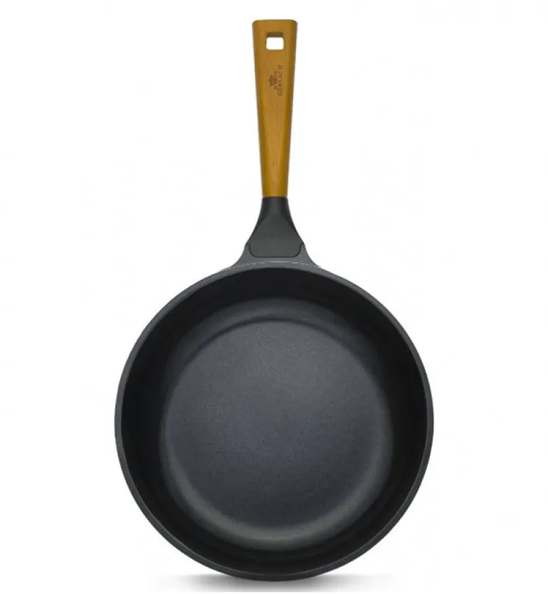 GERLACH NATUR Patelnia 24 cm z powłoką ceramiczną + pokrywka silikonowa | ILAG® Non-Stick Xera Dur 2