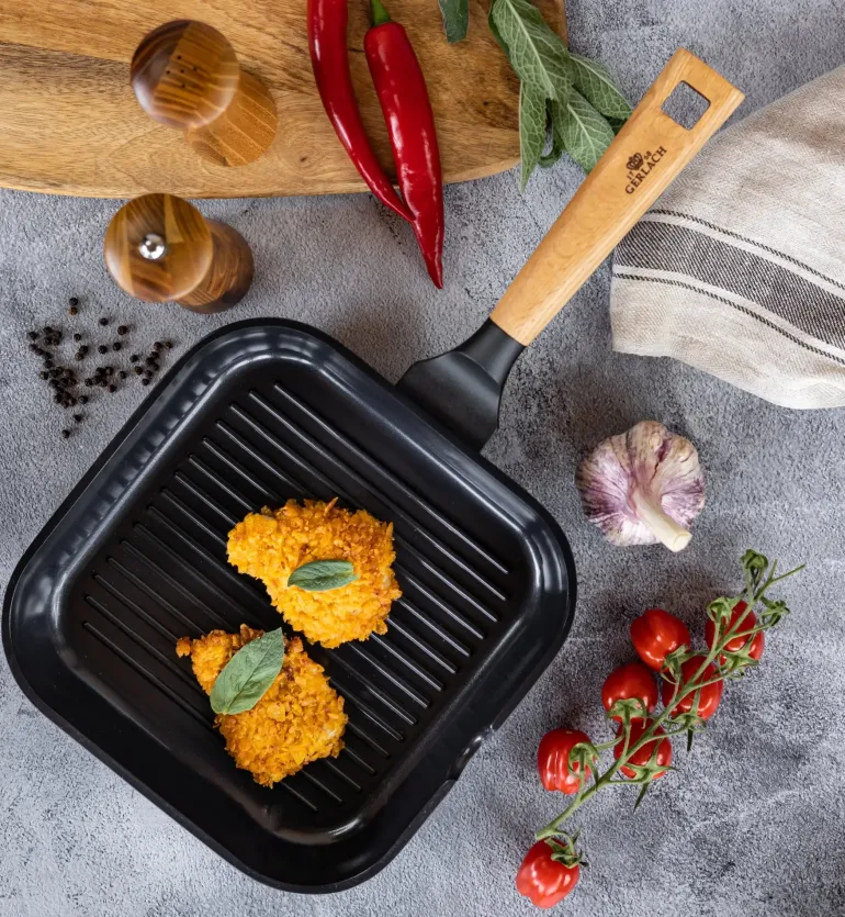 GERLACH NATUR Patelnia grillowa 28 cm / powłoka ceramiczna ILAG® Non-Stick