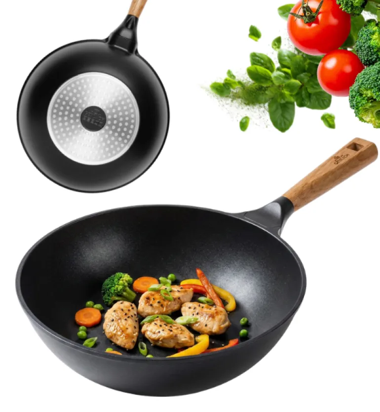 GERLACH NATUR Wok 28 cm z powłoką ceramiczną ILAG® Non-Stick Xera Dur 5
