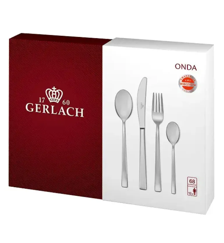 GERLACH ONDA Sztućce Komplet 68 el pudełko / 12 osób / połysk