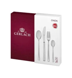 GERLACH ONDA Sztućce Komplet 30 el (24+dodatki) pudełko / 6 osób / połysk