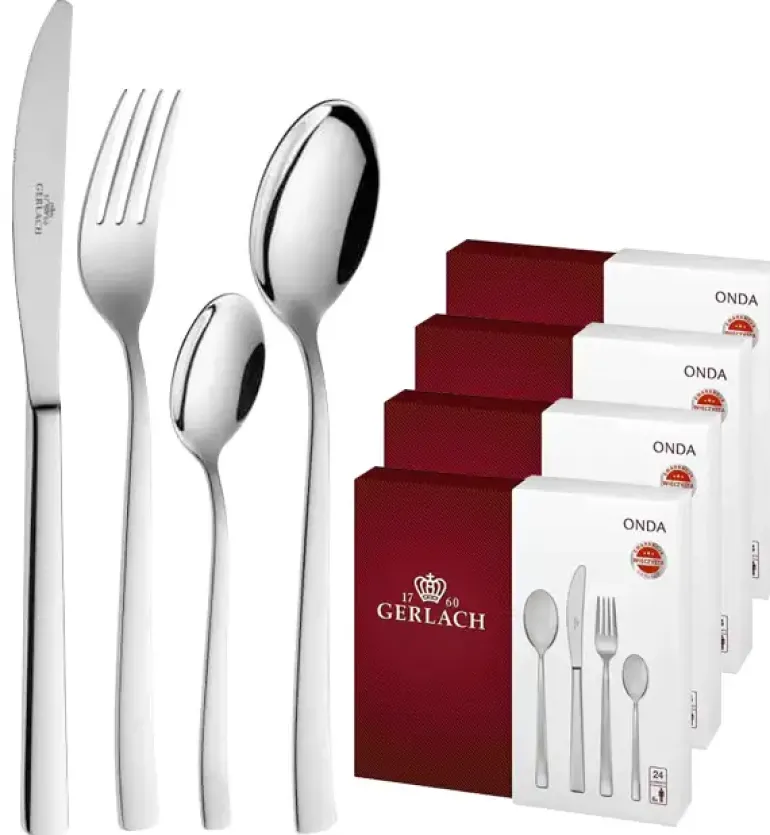 GERLACH ONDA Sztućce Komplet 96 el pudełko / 24 osoby / połysk