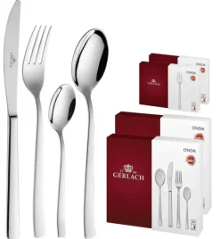 GERLACH ONDA Sztućce Komplet 60 el (2x24+dodatki) pudełko / 12 osób / połysk