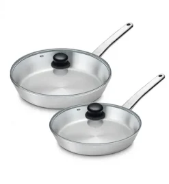 GERLACH PRESTIGE Patelnie całostalowe 24, 28 cm + pokrywki 24, 28 cm / indukcja