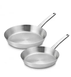 GERLACH PRESTIGE Patelnie całostalowe 24, 28 cm + pokrywki 24, 28 cm / indukcja