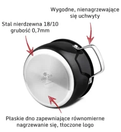 GERLACH PRIME Komplet Garnki z pokrywkami 6 el + patelnie Gerlach Ambiente 20, 24, 28 cm
