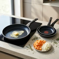 GERLACH PURE Komplet Garnki z pokrywkami 10 el / indukcja + Gerlach Ambiente Patelnia 20, 24, 28 cm + Pokrywki szklane