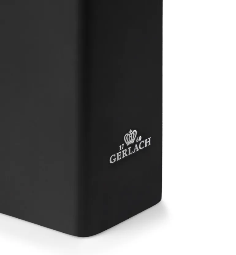 GERLACH PURE Komplet 5 noży w bloku + ostrzałka 3w1 uni czarna