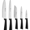 GERLACH SMART BLACK 994 Zestaw noży w bloku 6 elementów + ostrzałka 2w1 / antypoślizgowa rękojeść / 994CZARNY/2w1