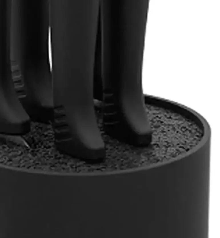 GERLACH SMART BLACK 994 Zestaw noży w bloku 6 elementów + ostrzałka 2w1 / antypoślizgowa rękojeść / 994CZARNY/2w1