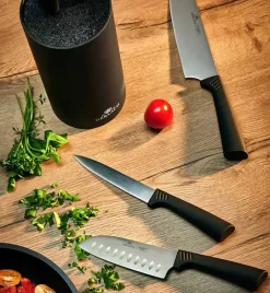 GERLACH SMART BLACK 994 Zestaw noży w bloku 6 elementów / antypoślizgowa rękojeść / 994CZARNY