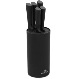 GERLACH SMART BLACK 994 Zestaw noży w bloku 6 elementów / antypoślizgowa rękojeść / 994CZARNY