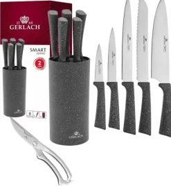 GERLACH SMART GRANIT Komplet 5 noży w bloku + nożyce do drobiu