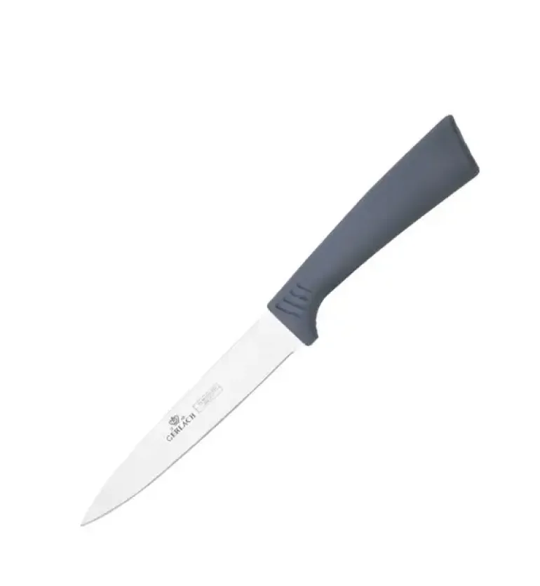GERLACH SMART GREY Komplet 5 noży w bloku + ostrzałka 2w1 + nożyce do drobiu + deska