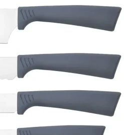 GERLACH SMART GREY Komplet 5 noży w bloku + ostrzałka 2w1 + nożyce do drobiu