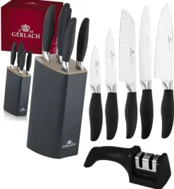 GERLACH STYLE PLUS Komplet 5 noży w bloku + ostrzałka 2w1