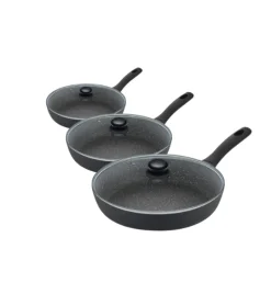 GERLACH SUPERIOR Komplet Garnki z pokrywkami 10 el + patelnie Gerlach Granitex 20, 24, 28 cm + pokrywki
