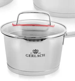 GERLACH SUPERIOR Komplet Garnki z pokrywkami 10 el + patelnie Gerlach Granitex 20, 24, 28 cm + pokrywki