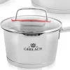 GERLACH SUPERIOR Komplet Garnki z pokrywkami 10 el + patelnie Gerlach Ambiente ThermoCoat 20, 24, 28 cm + Patelnia naleśnikowa 26 cm