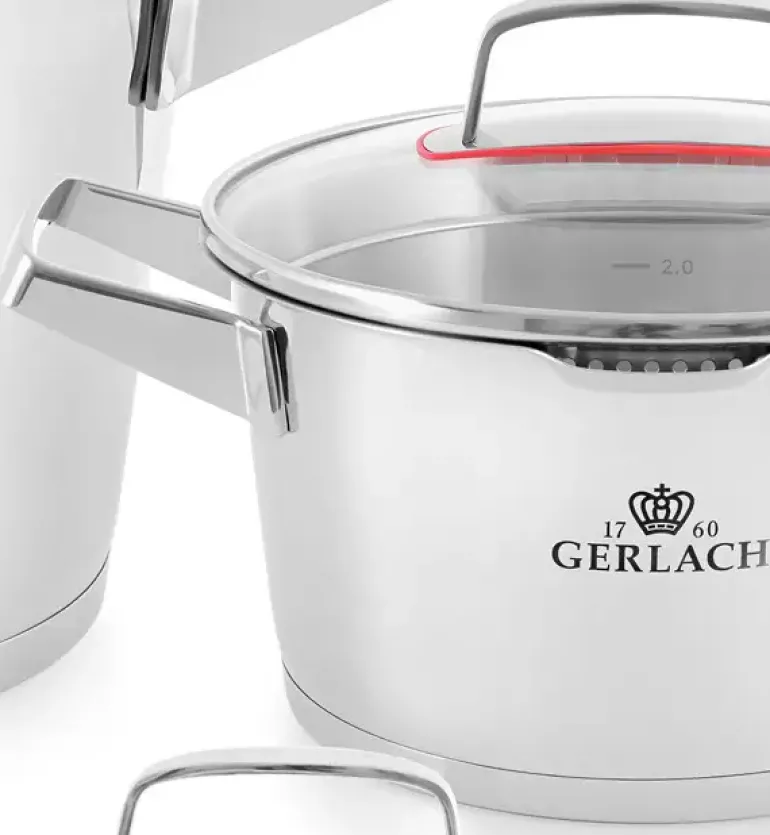 GERLACH SUPERIOR Komplet Garnki z pokrywkami 10 el + Brytfanna Granitex