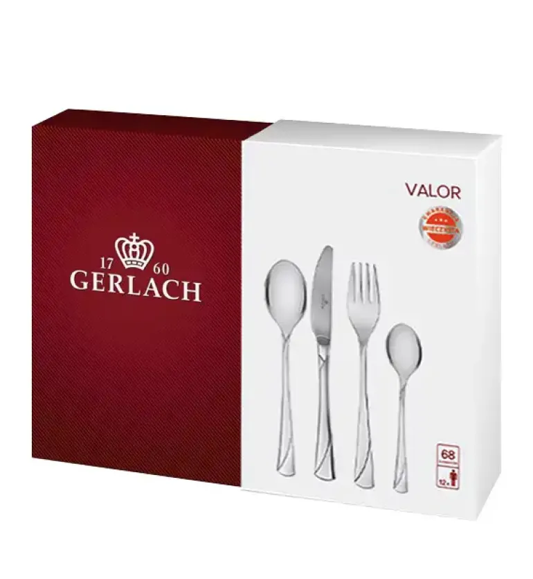 Gerlach Valor Sztućce Komplet 98 el (68+dodatki) pudełko / 18 osób / połysk