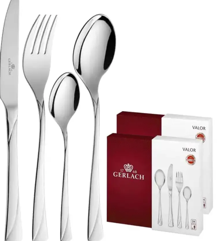 Gerlach Valor Sztućce Komplet 48 el (2x24) pudełko / 12 osób / połysk