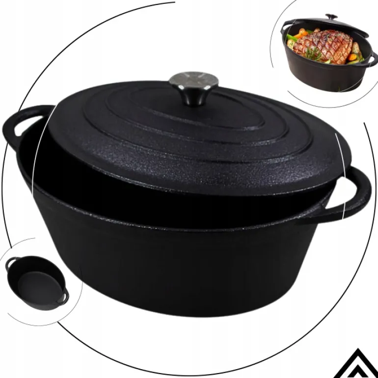 HAGE Brytfanna żeliwna 4,5 l z pokrywką Cast Iron