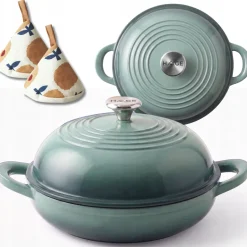 HAGE Garnek do pieczenia chleba 2 l żeliwny emaliowany 26 cm / sól morska