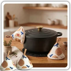 HAGE Garnek żeliwny emaliowany 4 l z pokrywką 24 cm czarny mat