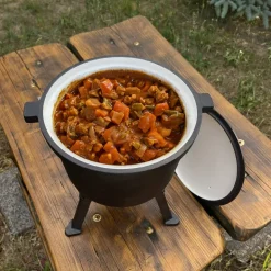 HAGE Kociołek żeliwny 8 l emaliowany na nóżkach